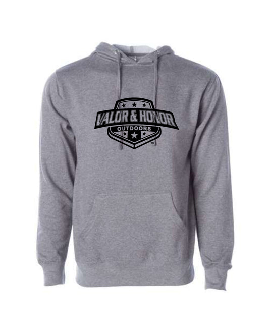Hooded Valor & Honor Outdoors Sweatshirt  Grey